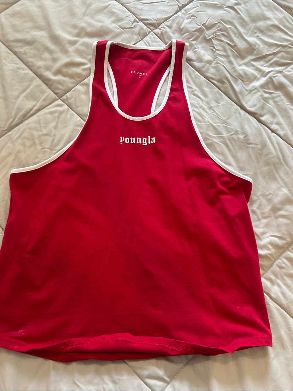 YoungLA Red Tank Top with White Trim